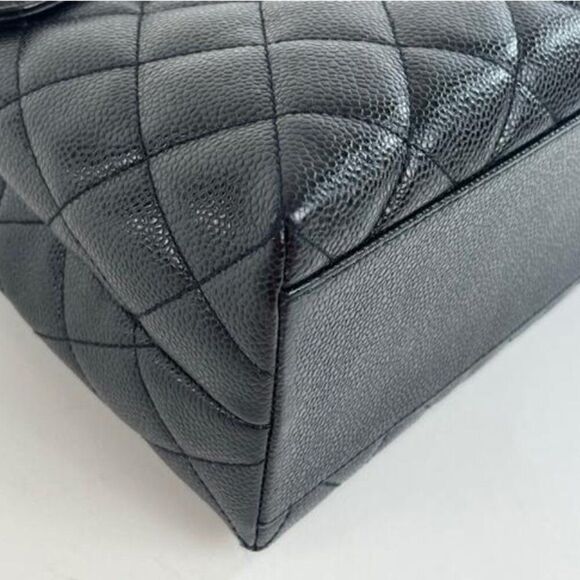 Chanel Caviar Leather Top Handle Flap Bag with SHW in Black - Picture 7 of 13